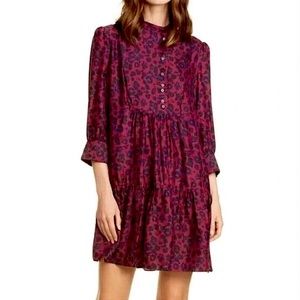 ba&sh Tiana Mini Babydoll Leopard Print Dress